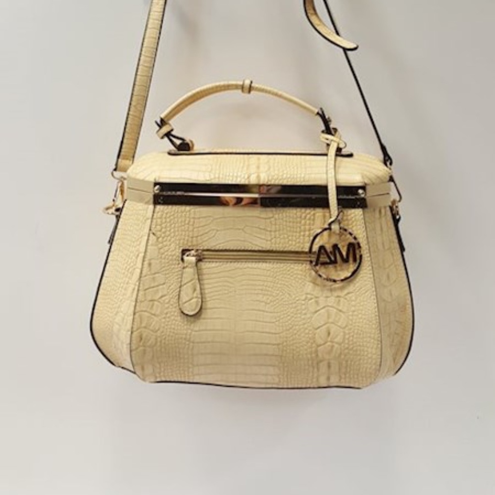 Ameri Mode Beige Faux Alligator Purse - image 5
